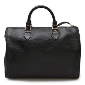 Louis Vuitton Epi Speedy 30 Handbag Mini Boston Bag Leather Noir Black Gold